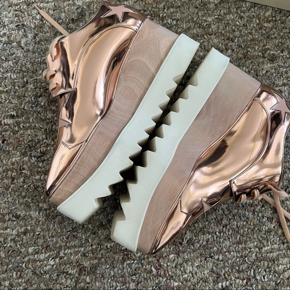 Stella McCartney Metallic Elyse Stars Derbys (Pink Rose Gold) - Picture 6 of 12